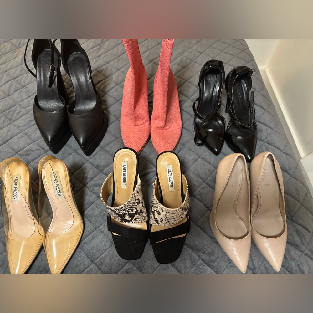 Multiple Sneakers, Heels, Sandals, Boots and bags.